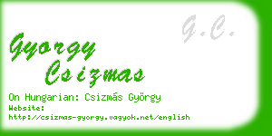 gyorgy csizmas business card