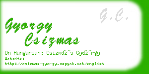 gyorgy csizmas business card